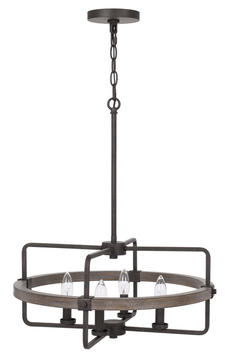 Cal Lighting FX-3765-4 Four Light Chandelier, Black Smith