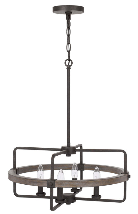 Cal Lighting FX-3765-4 Four Light Chandelier, Black Smith