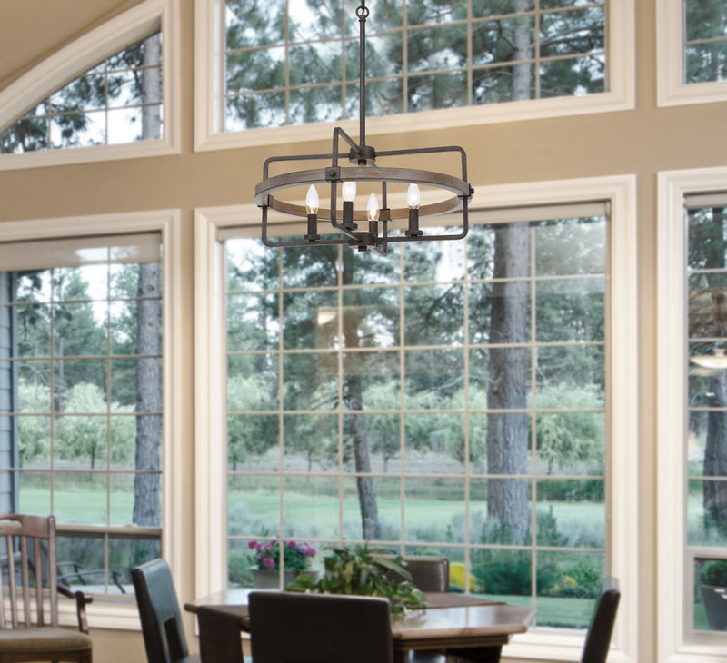 Cal Lighting FX-3765-4 Four Light Chandelier, Black Smith