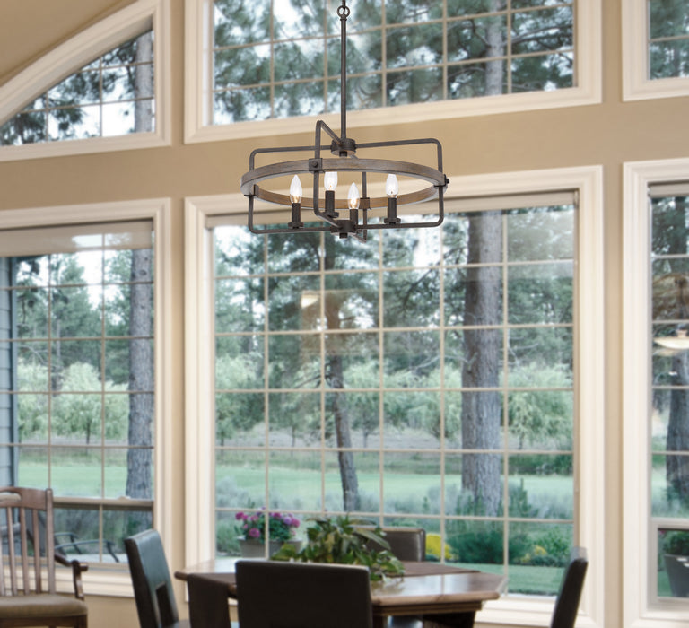 Cal Lighting FX-3765-4 Four Light Chandelier, Black Smith
