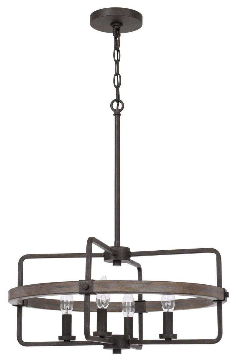 Cal Lighting FX-3765-4 Four Light Chandelier, Black Smith