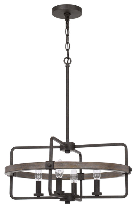 Cal Lighting FX-3765-4 Four Light Chandelier, Black Smith