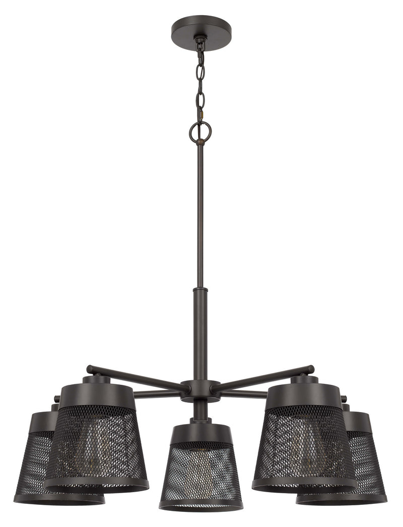 Cal Lighting FX-3769-5 Five Light Chandelier, Matte Black / Mesh
