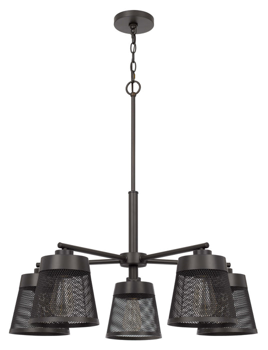 Cal Lighting FX-3769-5 Five Light Chandelier, Matte Black / Mesh