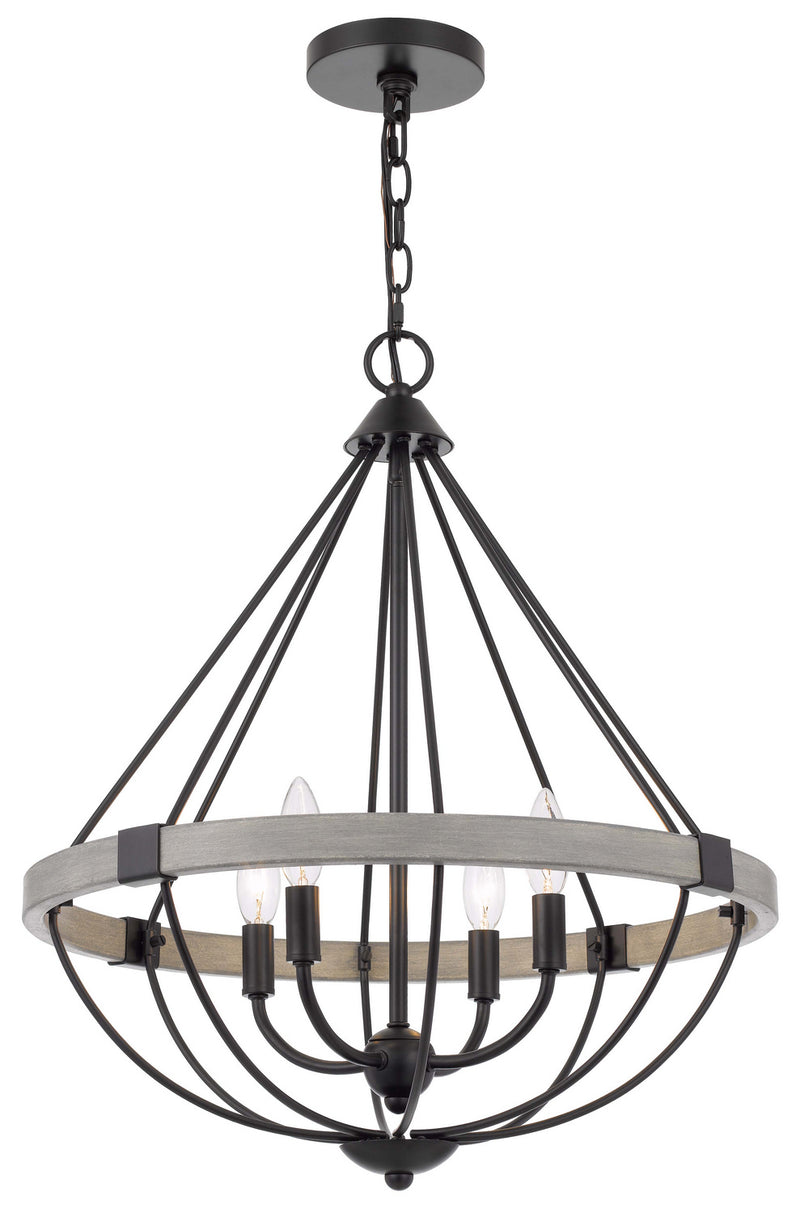 Cal Lighting FX-3770-4 Four Light Chandelier, White Washed / Black