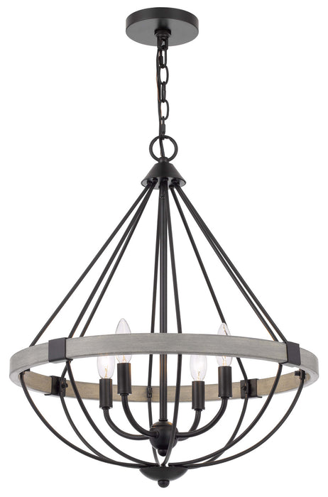Cal Lighting FX-3770-4 Four Light Chandelier, White Washed / Black