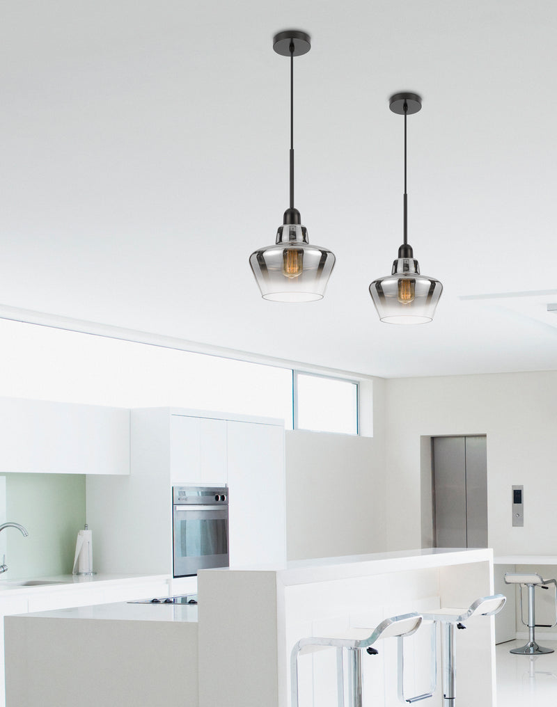 Cal Lighting FX-3771-1 One Light Pendant, Matte Black