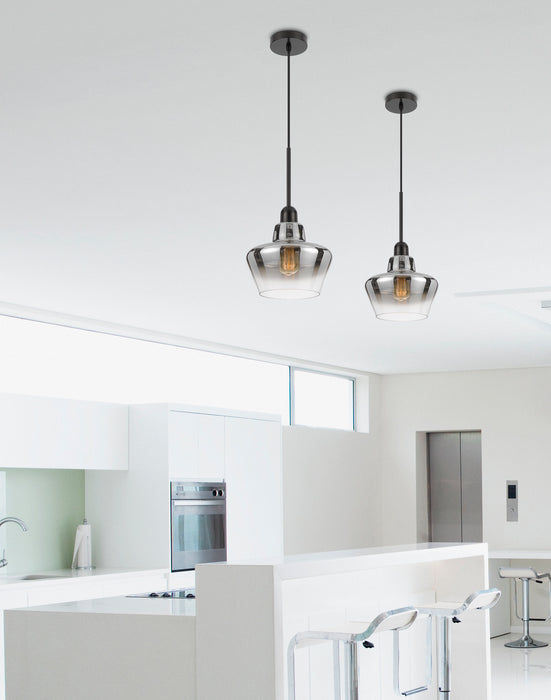 Cal Lighting FX-3771-1 One Light Pendant, Matte Black
