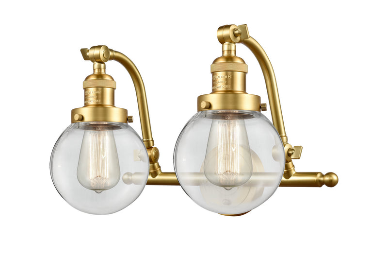 Innovations 515-2W-SG-G202-6 Two Light Bath Vanity, Satin Gold