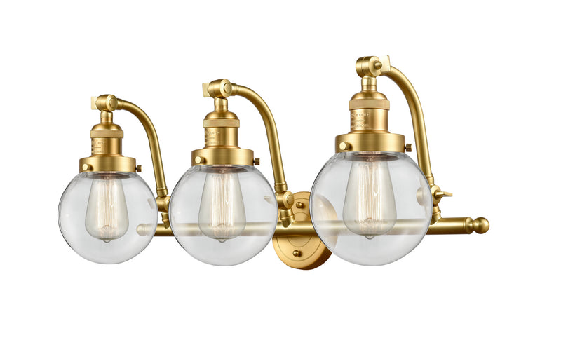 Innovations 515-3W-SG-G202-6 Three Light Bath Vanity, Satin Gold