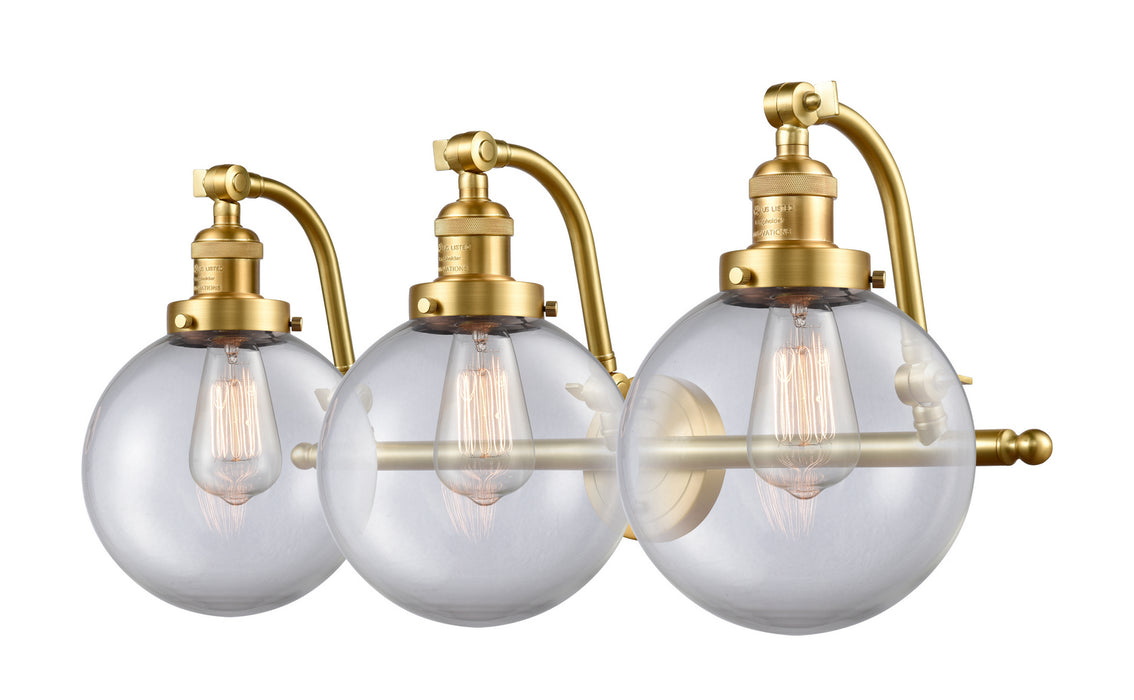 Innovations 515-3W-SG-G202-8 Three Light Bath Vanity, Satin Gold