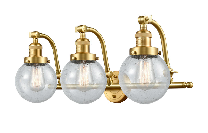 Innovations 515-3W-SG-G204-6 Three Light Bath Vanity, Satin Gold