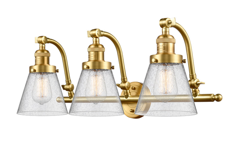 Innovations 515-3W-SG-G64 Three Light Bath Vanity, Satin Gold