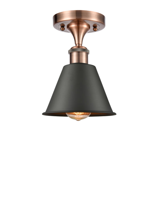 Innovations 516-1C-AC-M8 One Light Semi-Flush Mount, Antique Copper