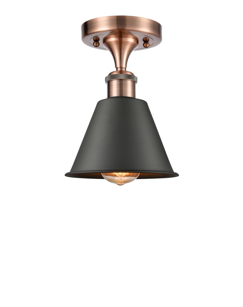Innovations 516-1C-AC-M8-LED LED Semi-Flush Mount, Antique Copper