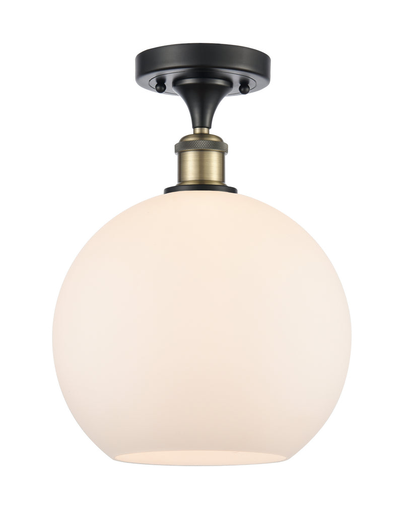 Innovations 516-1C-BAB-G121-10-LED LED Semi-Flush Mount, Black Antique Brass