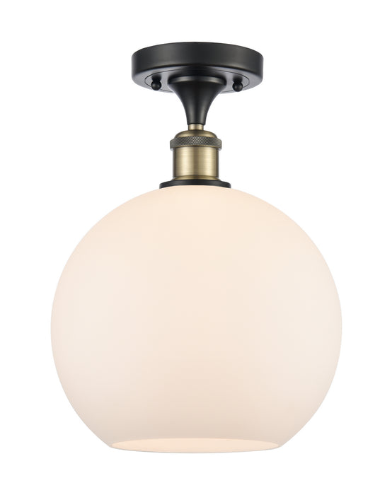Innovations 516-1C-BAB-G121-10-LED LED Semi-Flush Mount, Black Antique Brass