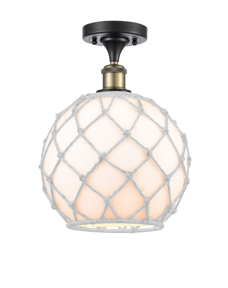 Innovations 516-1C-BAB-G121-10RW One Light Semi-Flush Mount, Black Antique Brass