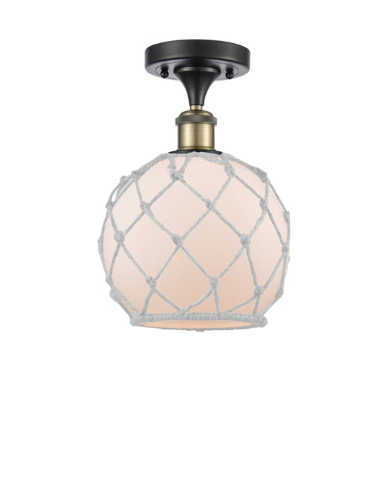 Innovations 516-1C-BAB-G121-8RW-LED LED Semi-Flush Mount, Black Antique Brass