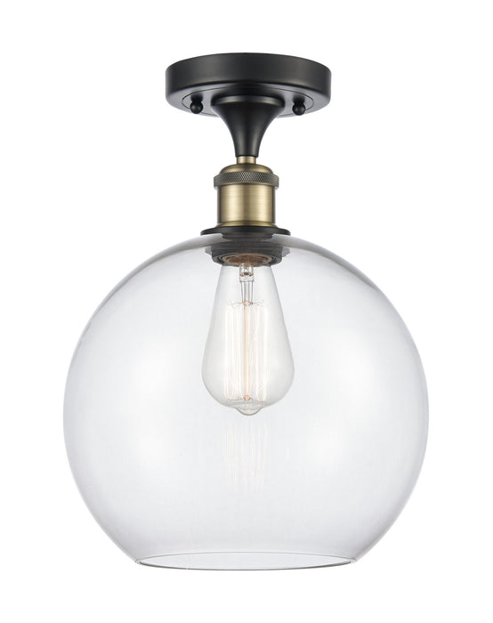 Innovations 516-1C-BAB-G122-10 One Light Semi-Flush Mount, Black Antique Brass