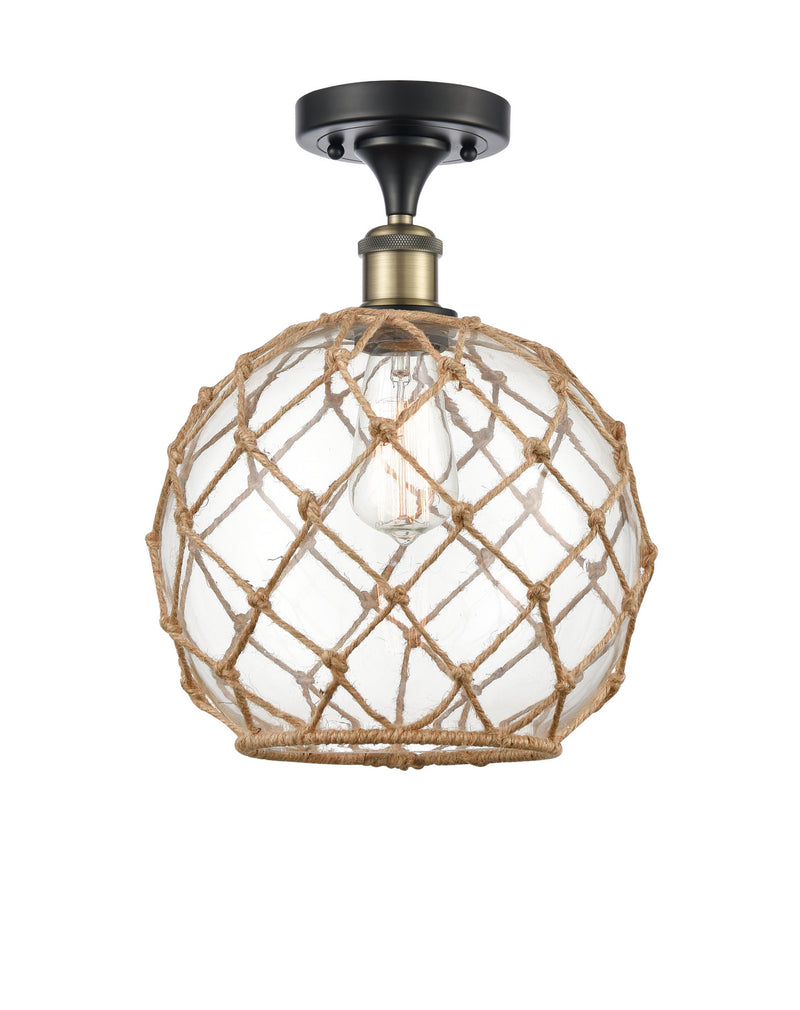 Innovations 516-1C-BAB-G122-10RB-LED LED Semi-Flush Mount, Black Antique Brass