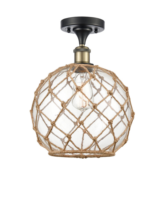 Innovations 516-1C-BAB-G122-10RB-LED LED Semi-Flush Mount, Black Antique Brass