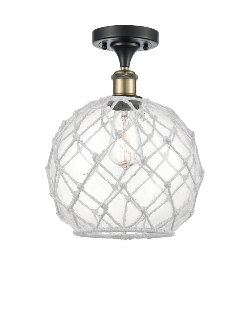 Innovations 516-1C-BAB-G122-10RW One Light Semi-Flush Mount, Black Antique Brass