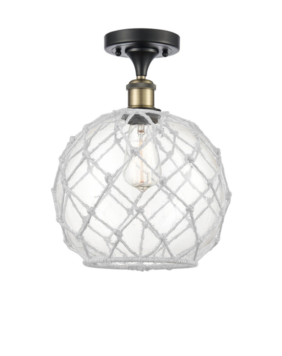 Innovations 516-1C-BAB-G122-10RW One Light Semi-Flush Mount, Black Antique Brass