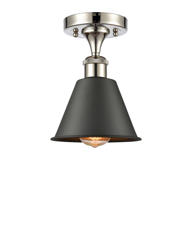 Innovations 516-1C-PN-M8 One Light Semi-Flush Mount, Polished Nickel