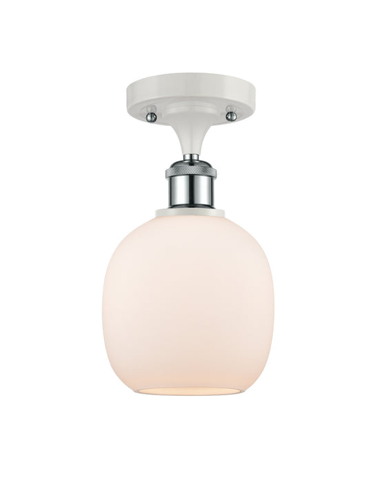 Innovations 516-1C-WPC-G101 One Light Semi-Flush Mount, White Polished Chrome