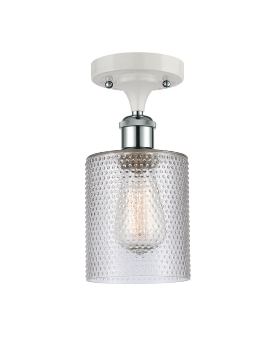 Innovations 516-1C-WPC-G112-LED LED Semi-Flush Mount, White Polished Chrome