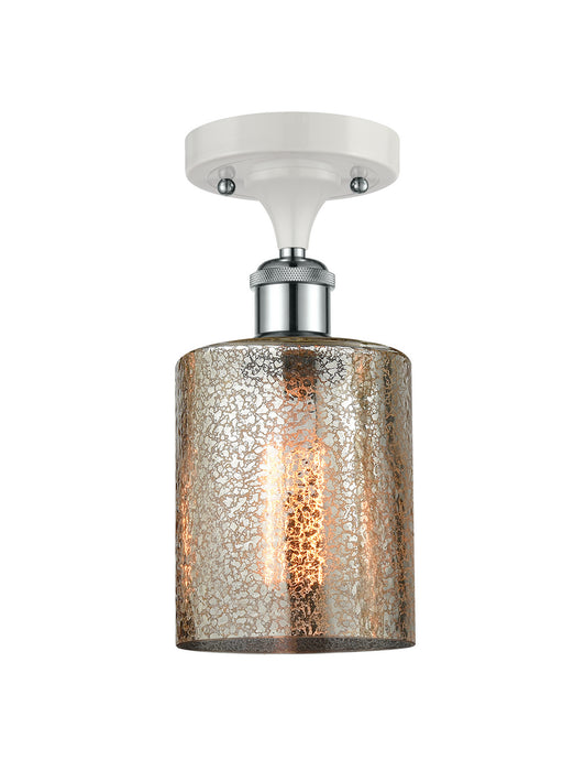 Innovations 516-1C-WPC-G116 One Light Semi-Flush Mount, White Polished Chrome