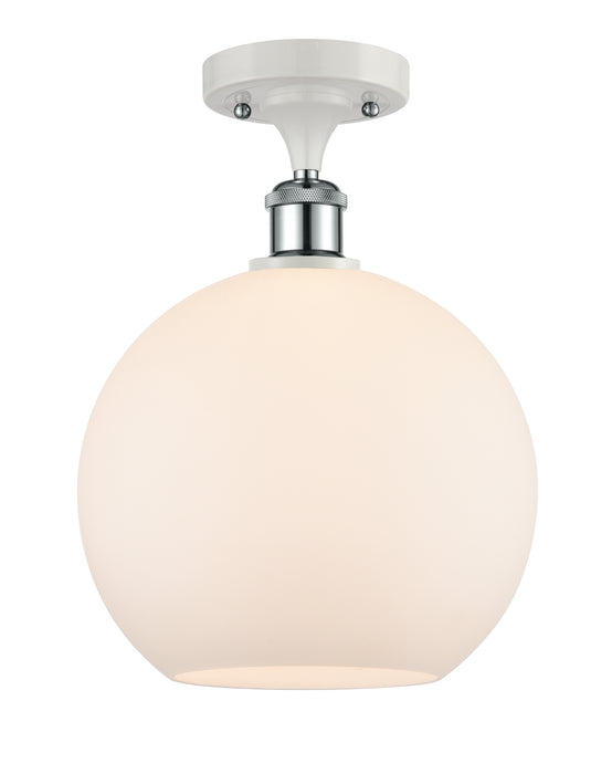 Innovations 516-1C-WPC-G121-10 One Light Semi-Flush Mount, White Polished Chrome