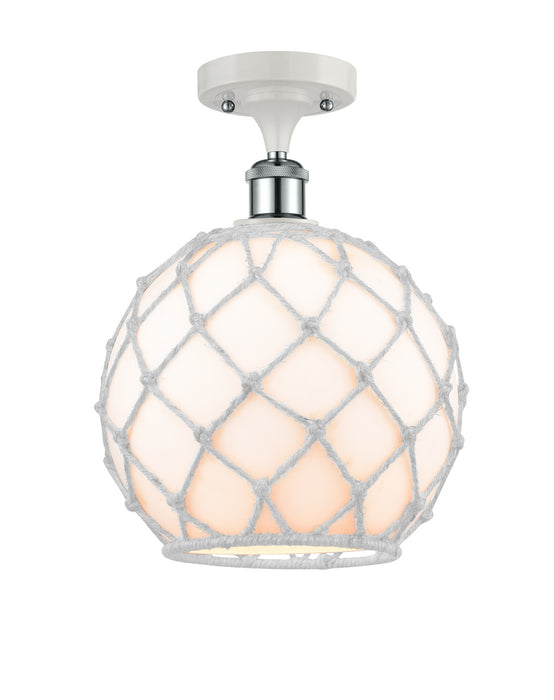 Innovations 516-1C-WPC-G121-10RW One Light Semi-Flush Mount, White Polished Chrome