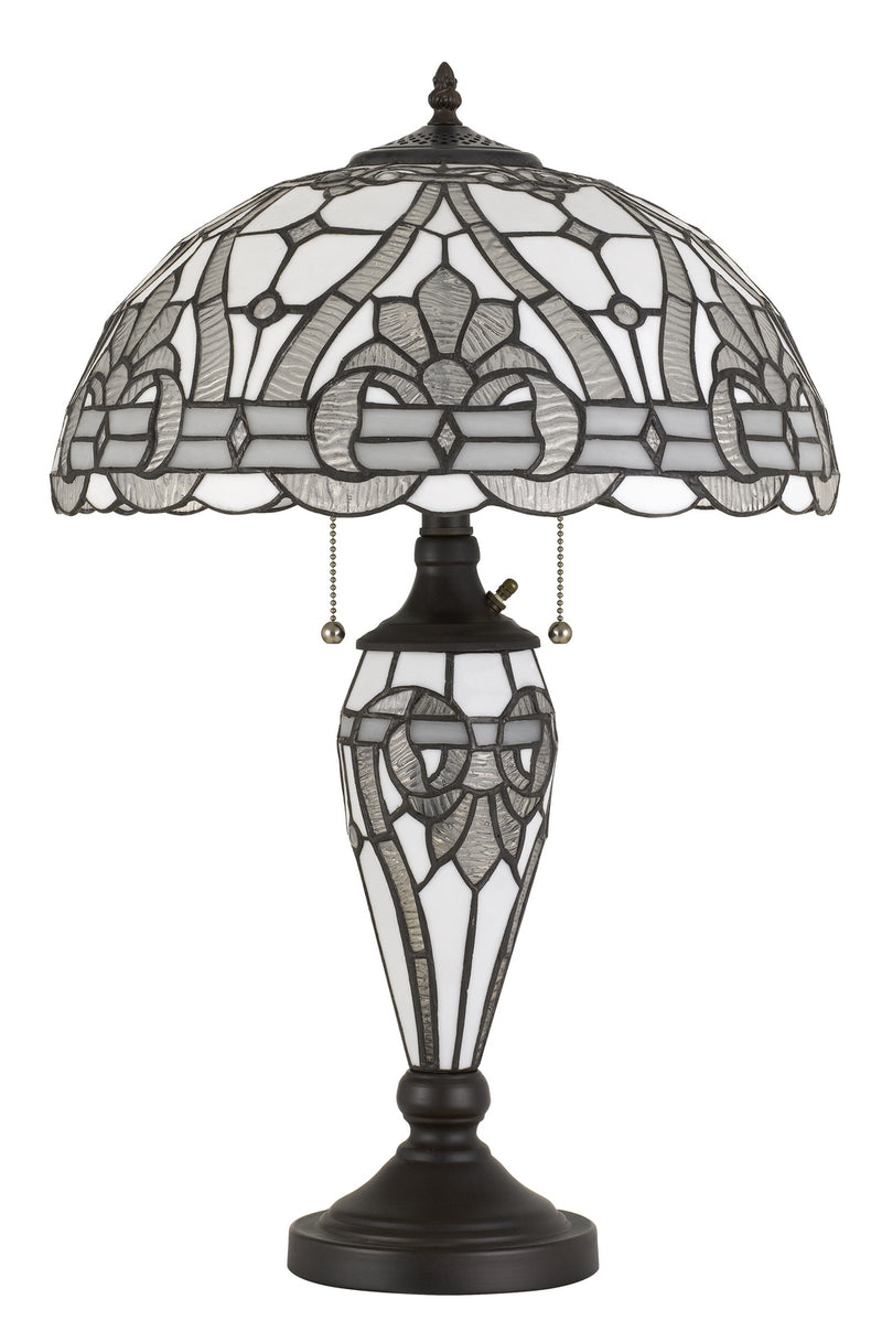 Cal Lighting BO-2943TB Two Light Table Lamp and Night Light, Black