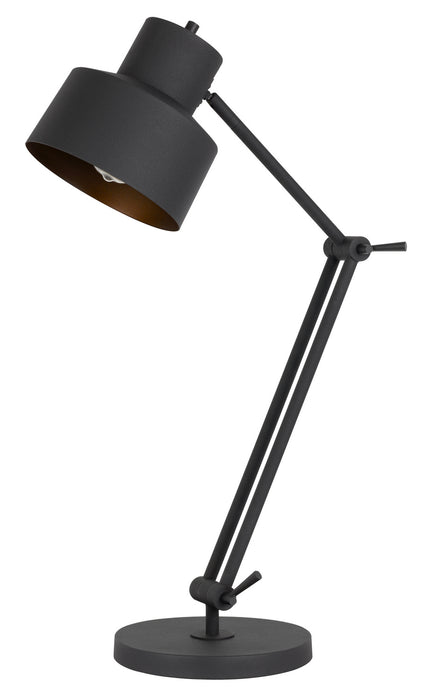 Cal Lighting BO-2966TB One Light Desk Lamp, Matte Black