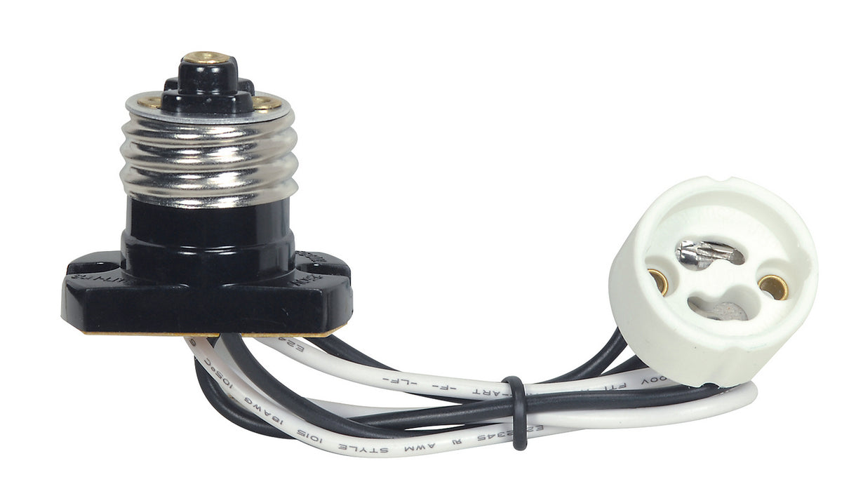 Satco 80-2368 E26 Flanged Adapter To Gu10, Brown