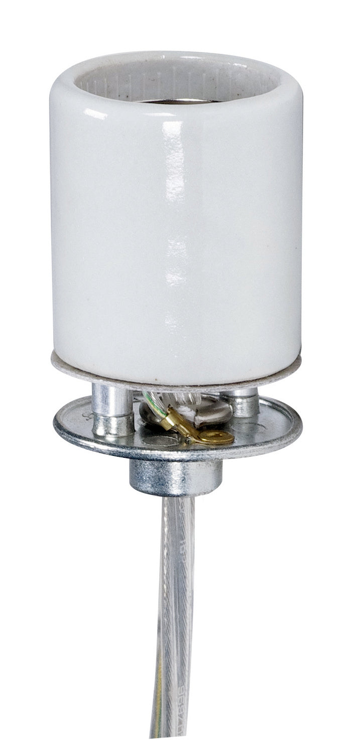 Satco 80-2384 Medium Glazed Porc Skt W/ Cap