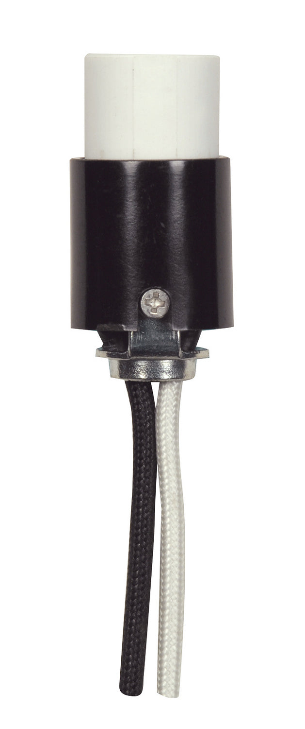 Satco 80-2385 1 5/8 Porcelain Candelabra Skt, Black / White
