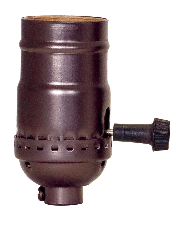 Satco 80-2395 On-Off Turn Knob Socket With Removable Knob, Dark Antique Brass