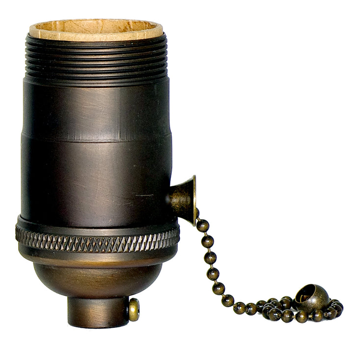 Satco 80-2399 On-Off Pull Chain Socket, Dark Antique Brass