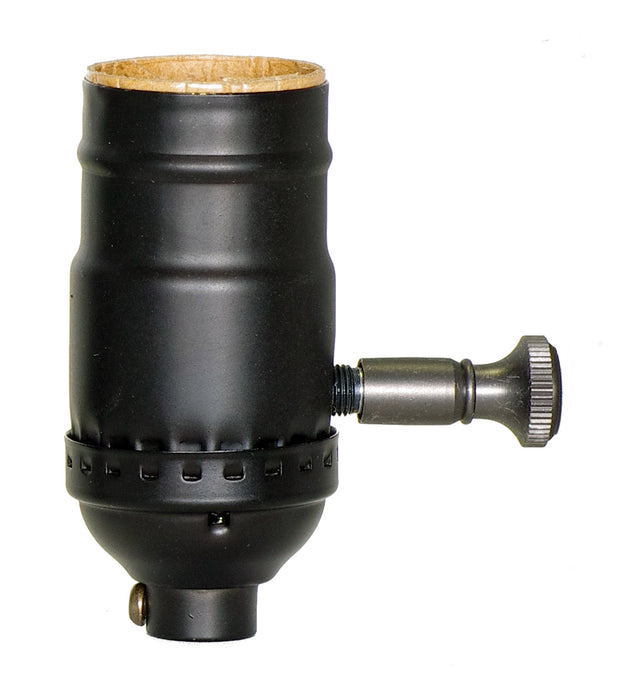 Satco 80-2416 150W Full Range Turn Knob Dimmer Socket, Dark Antique Brass