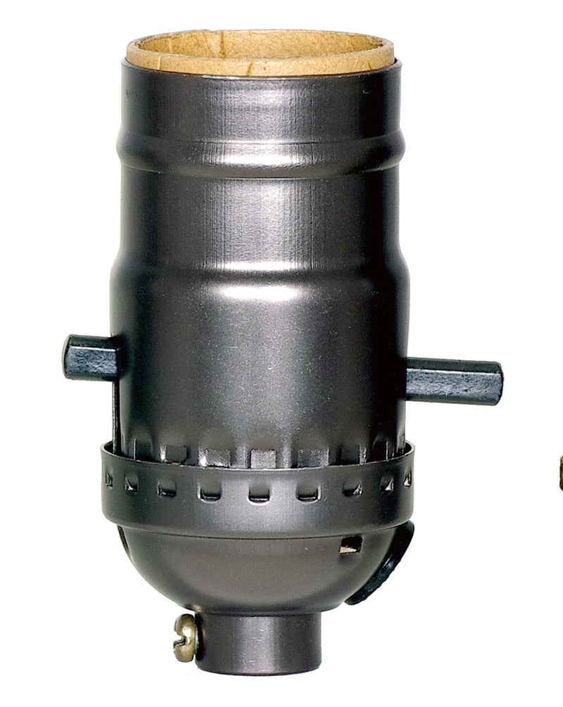 Satco 80-2438 On-Off Push Thru Socket With Side Outlet, Dark Antique Brass