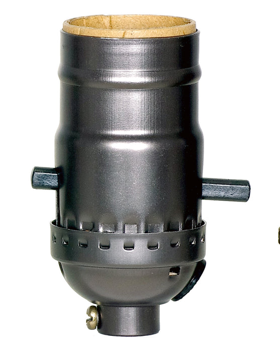 Satco 80-2438 On-Off Push Thru Socket With Side Outlet, Dark Antique Brass