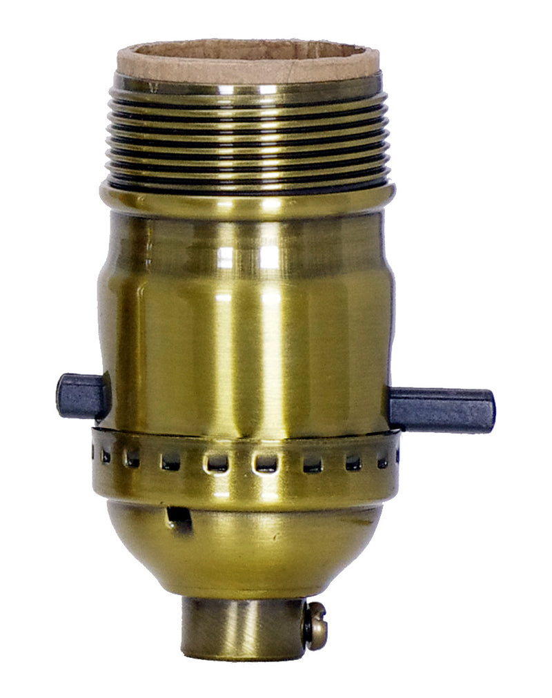 Satco 80-2442 On-Off Push Thru Socket, Antique Brass