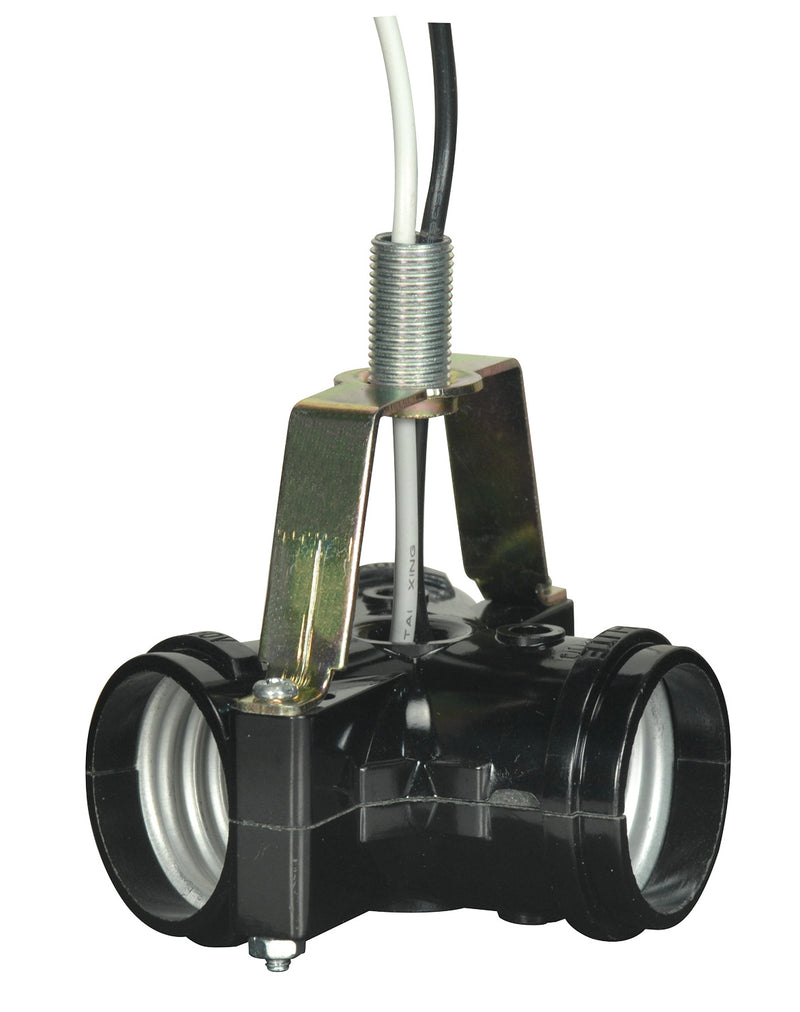 Satco 80-2449 Three Light Phenolic Cluster W/ Top, Black
