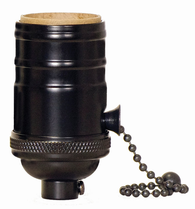 Satco 80-2509 4 Pc On-Off Pull Chain Socket, Black