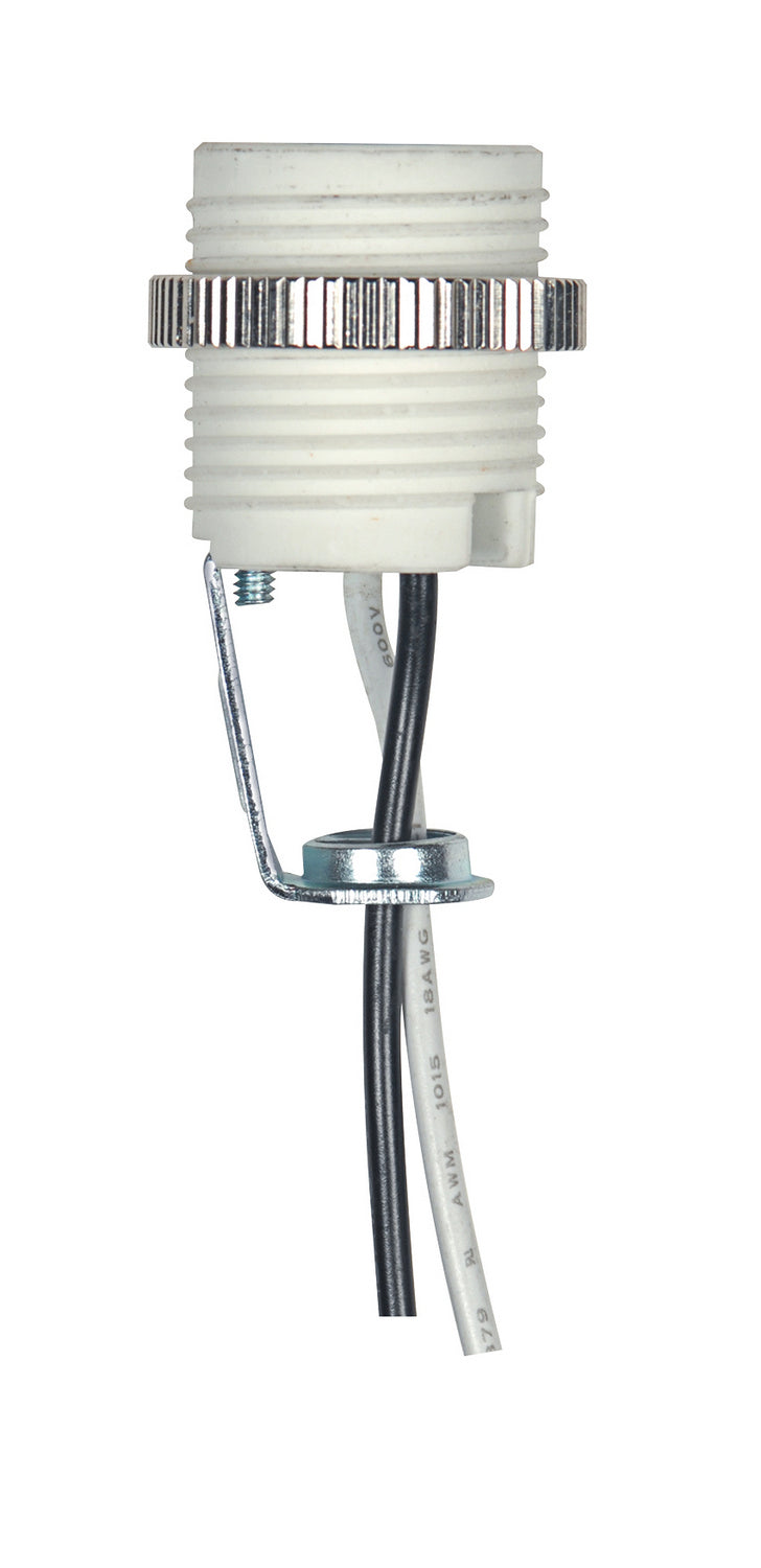 Satco 80-2543 Threaded Porcelain Candelabra, White