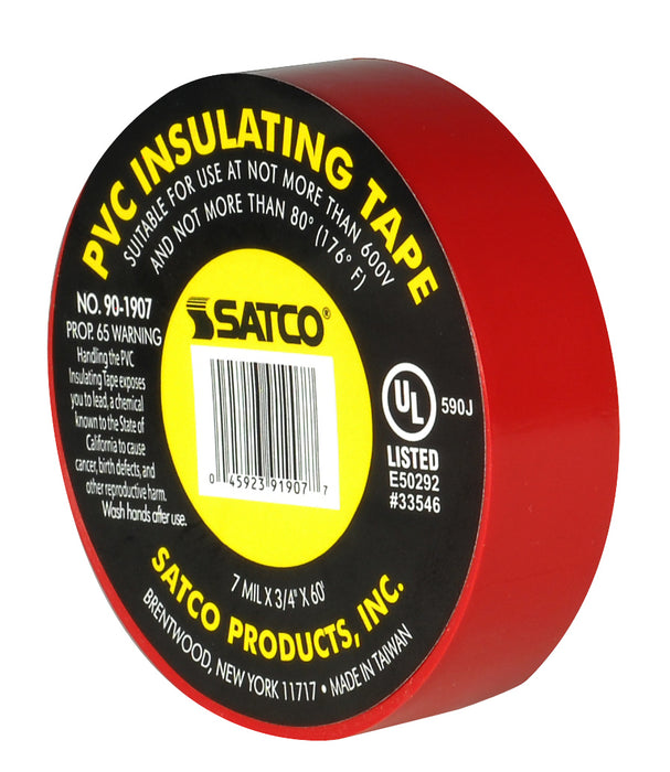 Satco 90-1907 Elec Tape 60 Ft. 3/4", Red
