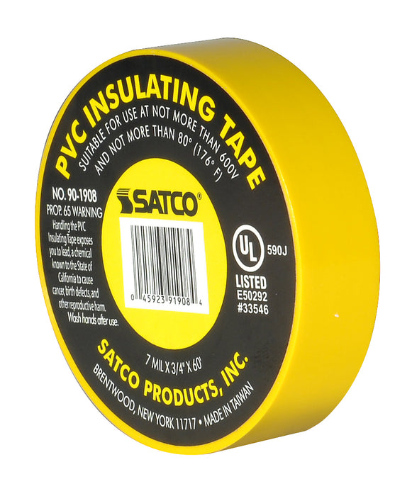 Satco 90-1908 Elec Tape 60 Ft. 3/4", Yellow